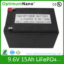 Bateria LiFePO4 9.6V 15Ah para o trole de golfe